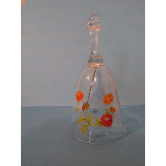 Vintage Avon Clear Glass 24% Full Lead Crystal  Decorative Bell Floral Design - Picture 1 of 8